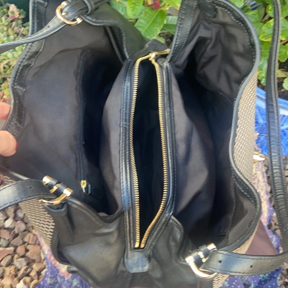 👜 Coach Woven Jacquard and Leather Double Strap Shoulder Bag 👜 - Picture 13 of 17